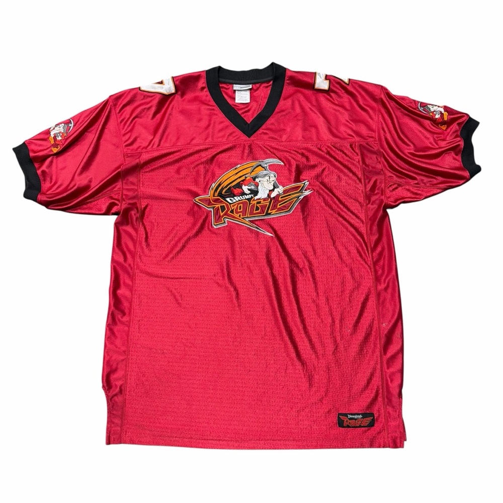 Vintage Disneyland Grumpy Rage #7 Red Jersey Size L